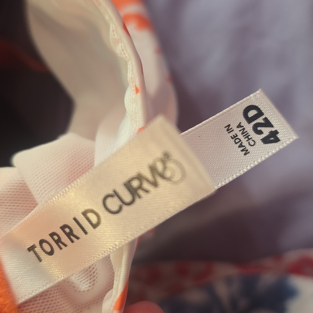 Torrid Orange and White Floral Bra - Picture 3 of 3